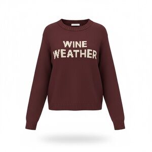 Wine Weather Crew Neck Sweater - Deep Burgundy Women’s Medium